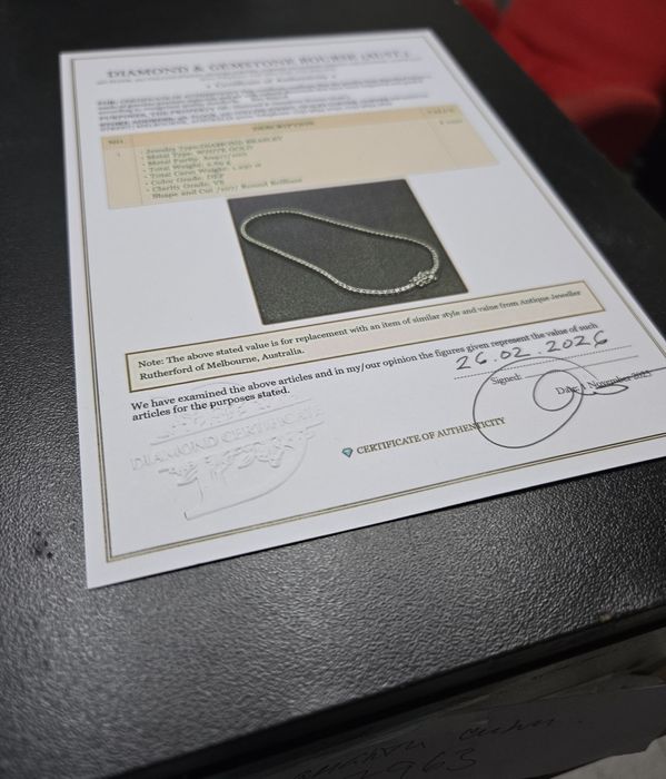 Тенис гривна бяло злато 1.23 ct  /107бр диаманти/ 17 см