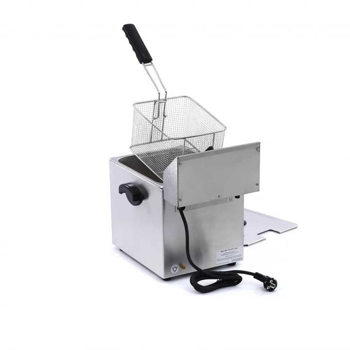 Електрически фритюрник 8 л - кран, студена зона и регулируем термостат