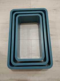 Рафтове, етажерки, син, комплект от 3,