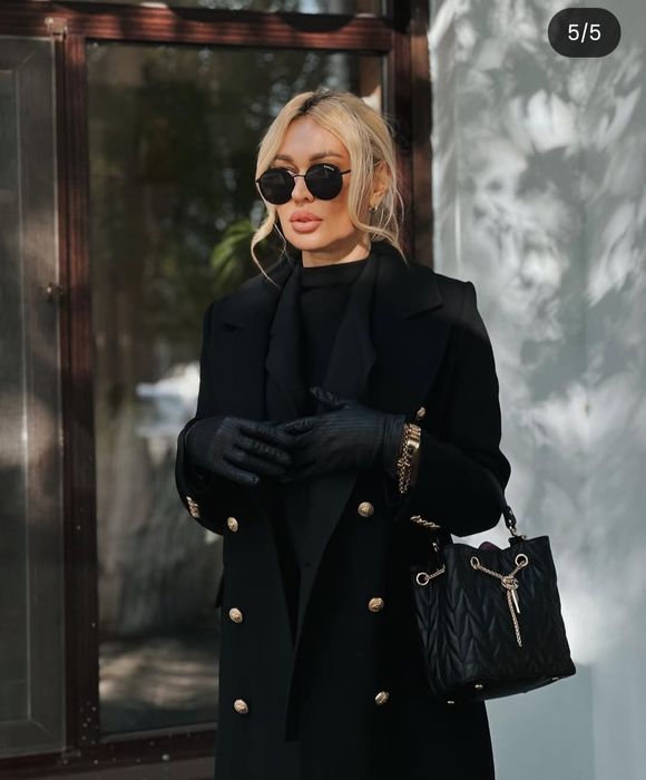 Пальто чёрное Balmain, Турция