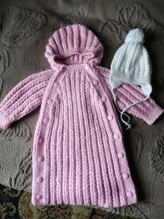 Вязаный конверт для новорождённого