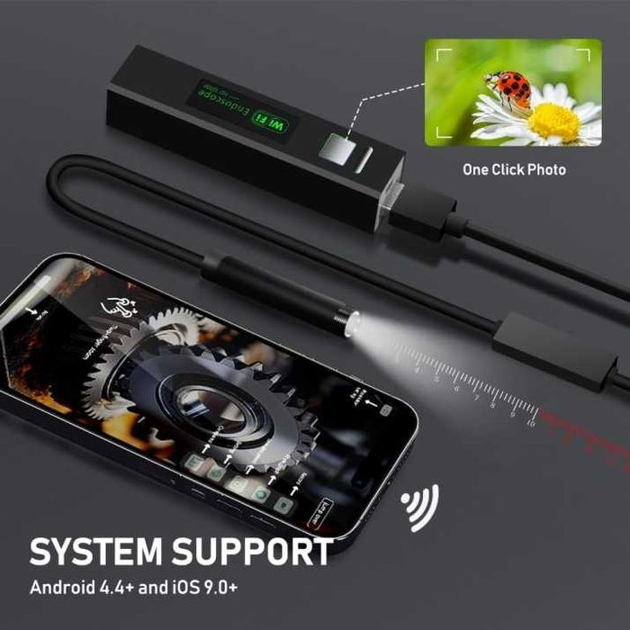 Безжичен WiFi Ендоскоп Камера за Телефон 720p, 5м Кабел, iOS и Android