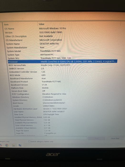 Laptop de birou Acer rapid