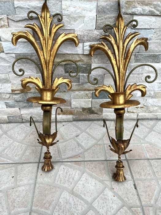 Elegante sfesnice perete din alama-Hans Kögl Hollywood Regency-Franta