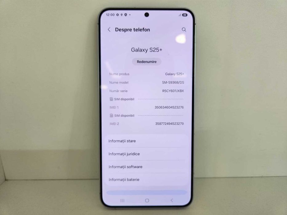 Samsung S25 Plus 12/256Gb (Ag8 Tudor1/B74096) – Garantie 2 Ani!