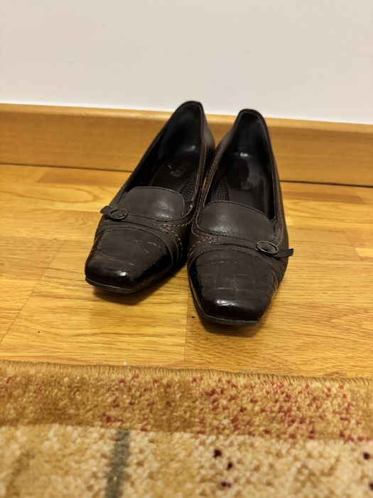 Mocasini/Balerini piele cu toc mic marimea 37