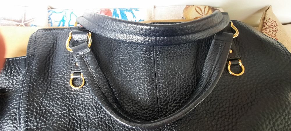 Poseta piele bleumarin Musette