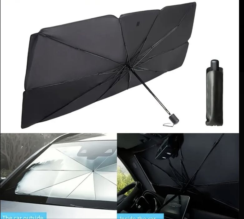 Parasolar pliabil tip umbrela pentru parbriz auto | modern | eficient