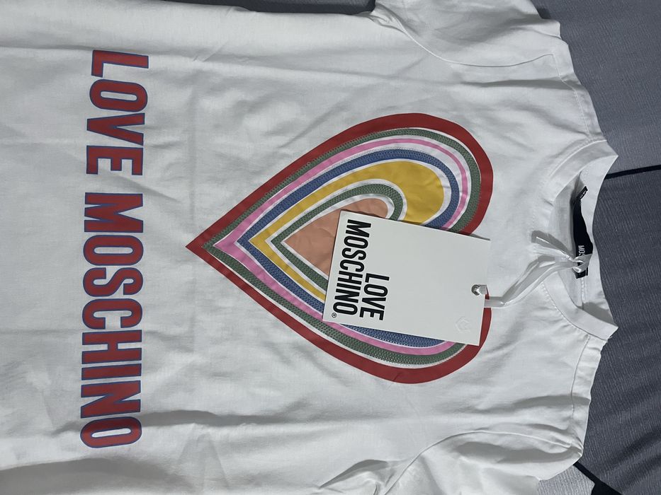 Tricou Moschino alb si negru