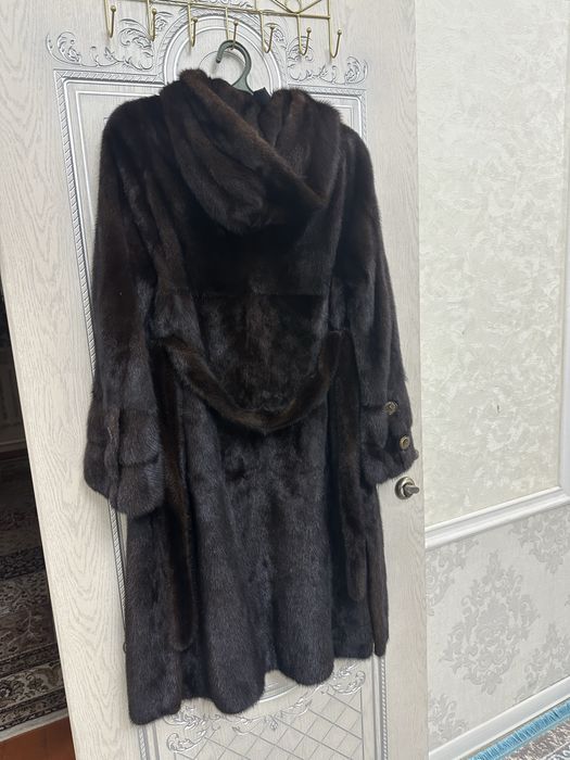 норковая шуба с капюшоном