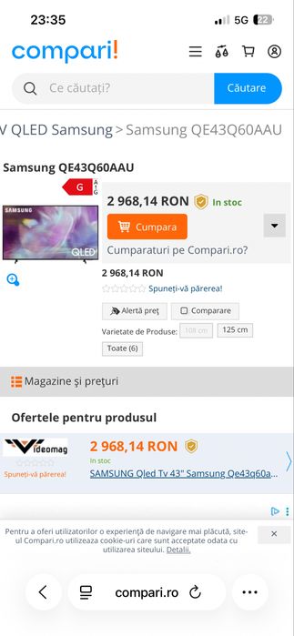 Samsung QLED Smart TV 43” 4K UHD 2022 – stare impecabilă