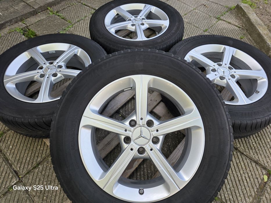Лети джанти 17ки 5х112 Mercedes + зимни гуми 215/65/17 Bridgestone