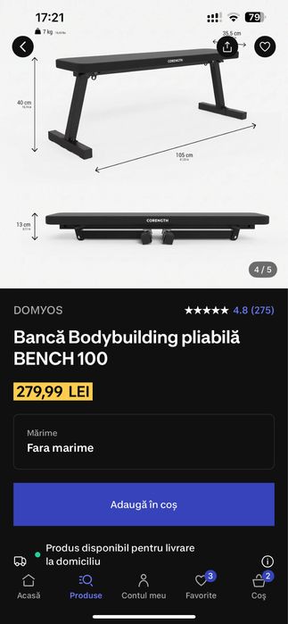 banca body builiding pliabila