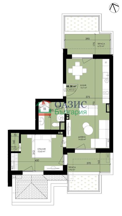 2-стаен апартамент на 4-ти етаж, Антик-15, Созопол, Област Бургас - 95,49 кв. м., - снимка 2