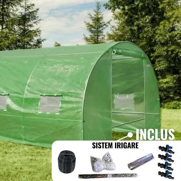 Sera Solar Tunel Otel Folie 4x3x2m + Sistem Irigare LivratGRATUIT