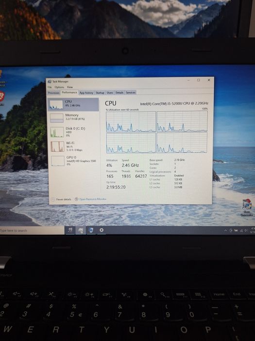 Laptop Lenovo Thinkpad E450, i5-5200U,  8 GB,  14" baterie bună