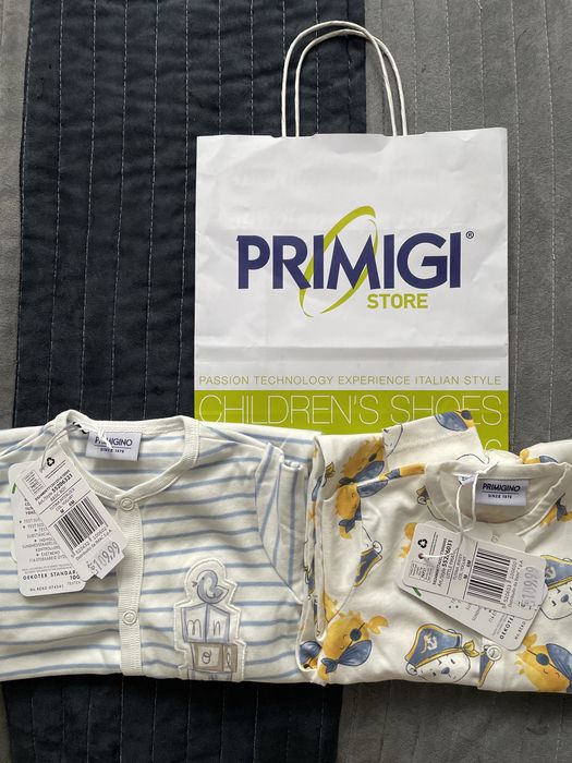 Set cadou pijamale salopeta cu picior Primigi, 6 luni, noi