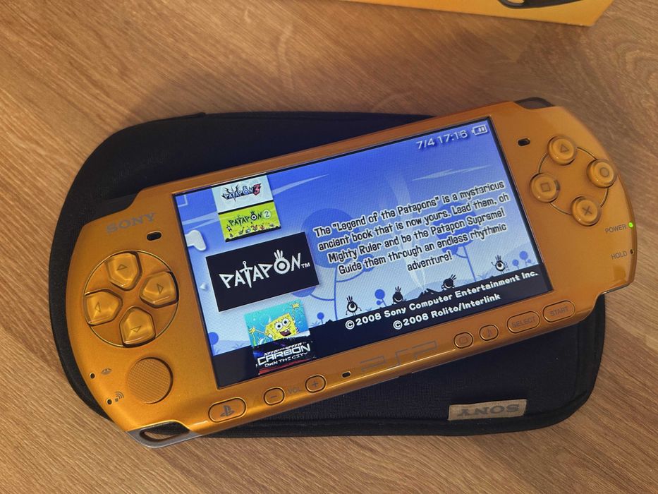 PSP 3000 Bright Yellow în cutie — culoare foarte rară, modată, 64GB