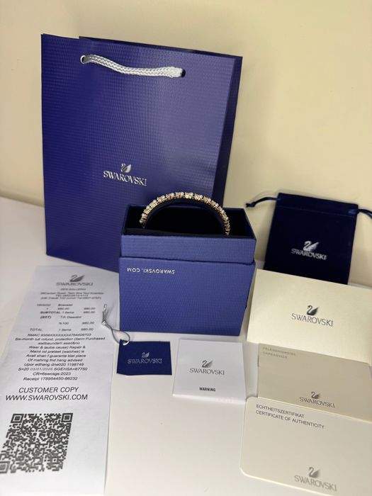 Позлатена Гривна Swarovski Matrix Tennis – Кристали и Zirconia
