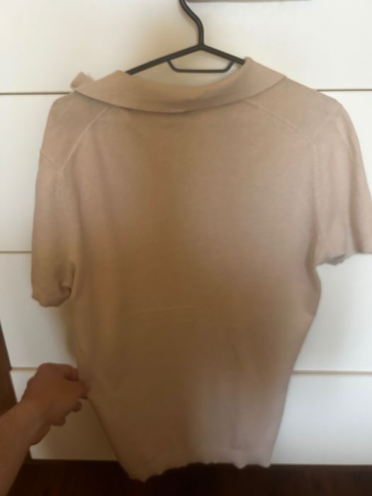 Massimo Dutti  Елегантна бежова поло тениска.