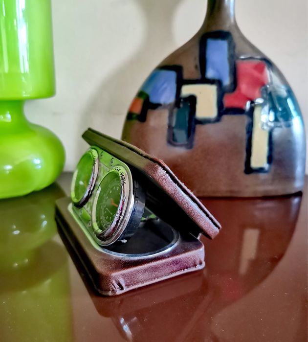 Полеви часовник Lambert колекция SOSL будилник с кожен калъф стомана