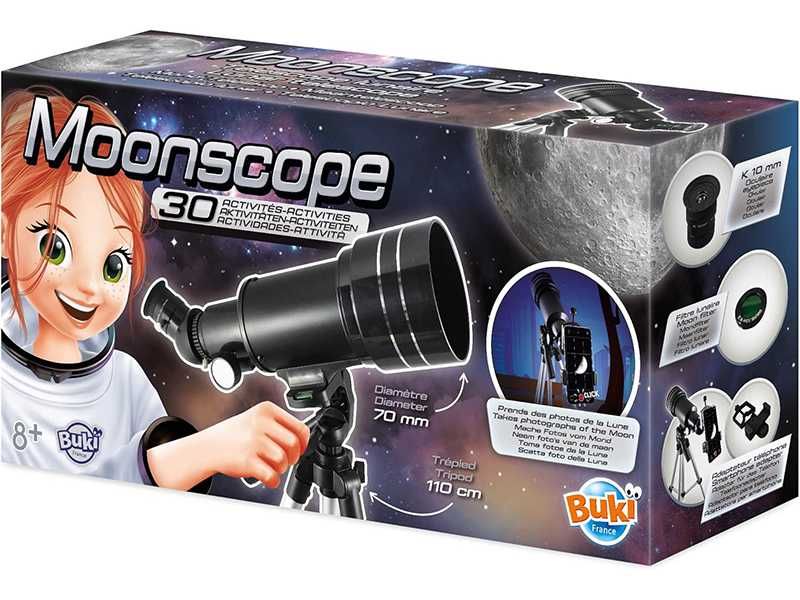 НОВИ! Лунен телескоп 70мм с филтър и статив Buki