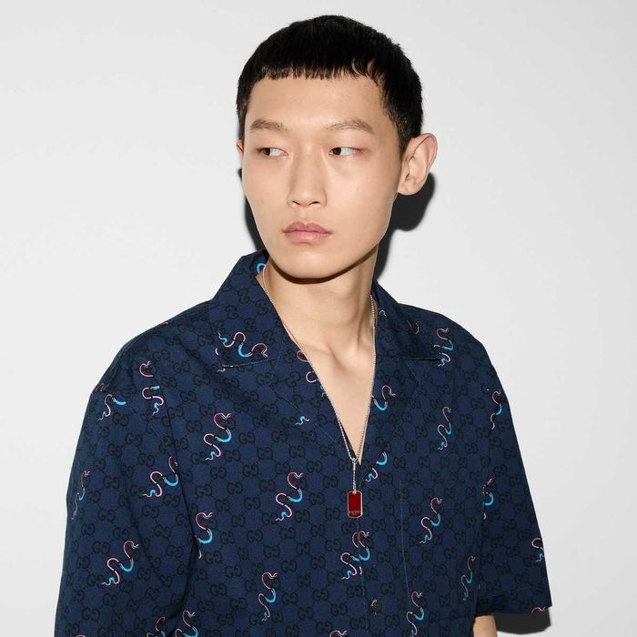 Лимитирана Риза Gucci Printed Cotton Ripstop (The Year of Snake)