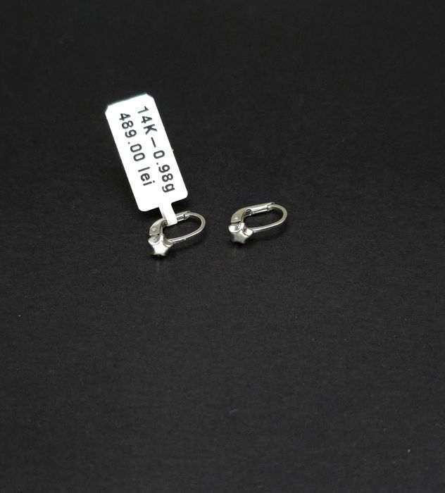 Bijuteria Royal cercei aur alb 14k 0.98 gr