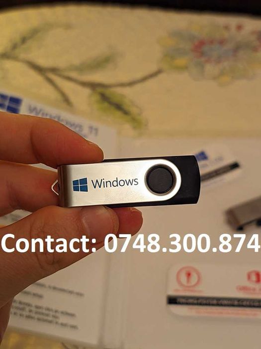 Stick Windows + Office originale, orice versiune 7 8.1 10 11 + licență