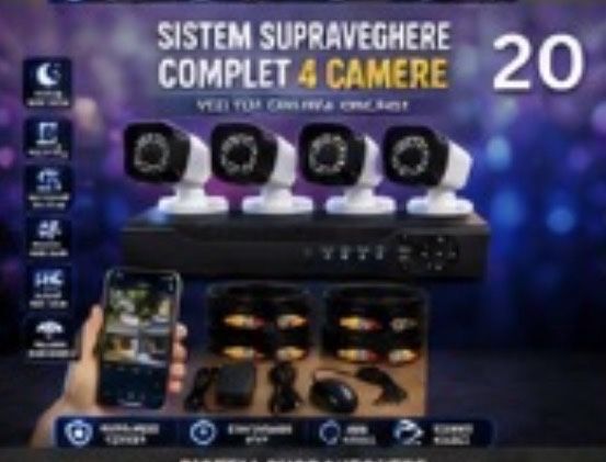 Vindem si Montam Camere Supraveghere Video KIT Complet 4/8/12 CAMERE
