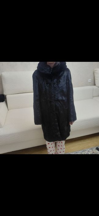 Норковая шуба с капюшоном