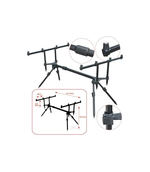 Rod Pod Baracuda # 5 (A) pentru 4 lansete