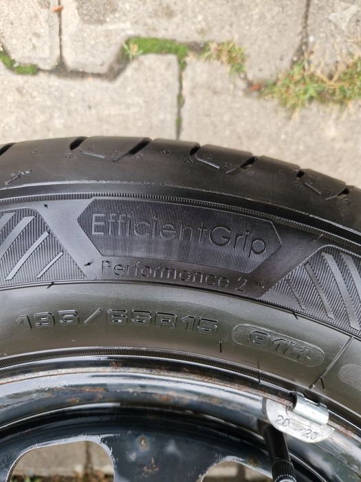 4 Гуми Goodyear Effigrip 195/65/15 + Железни джанти 5х100 57.1