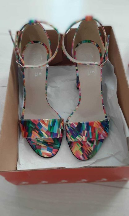 Bratex-Sandale piele naturala 37,NOI, Dama, ambalaj original