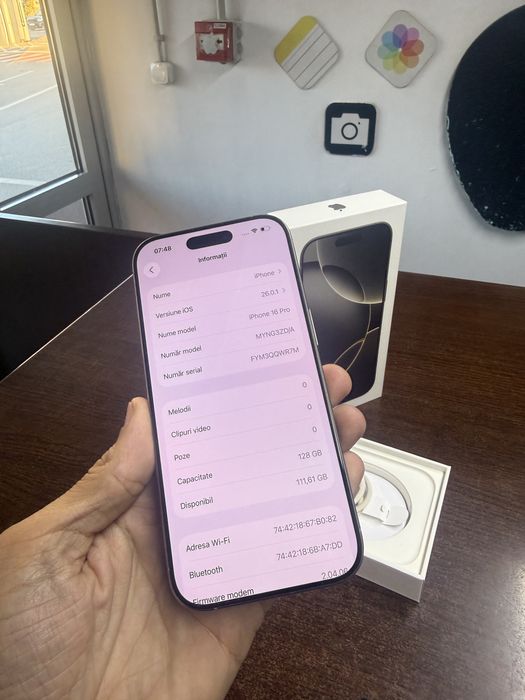 Vand Iphone 16 Pro 128Gb Natural Titanium Full box