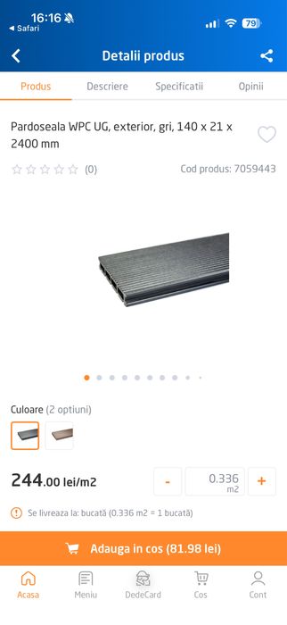 Vand WPC (Deck) pentru pardoseala