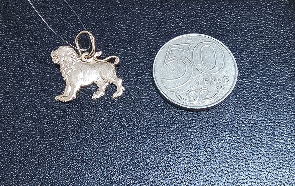 Золотой кулон "Лев", 585, Россия