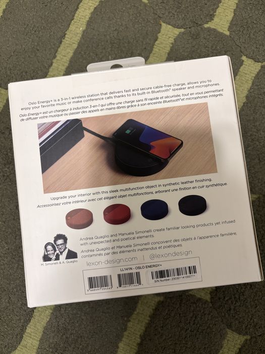 Wireless charger cu bluetooth speaker si microfon Lexon