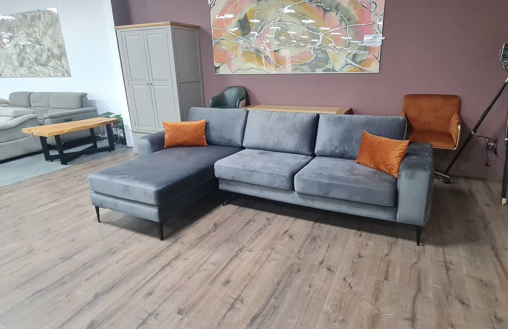 ПРОМОЦИЯ!!! Сив ъглов диван от плат Merlin