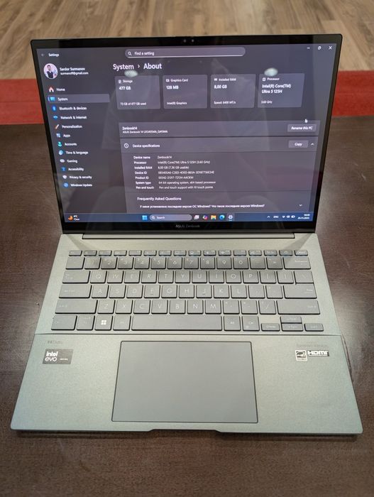 Asus Zenbook 14 Core Ultra 125H 8/512 SSD
