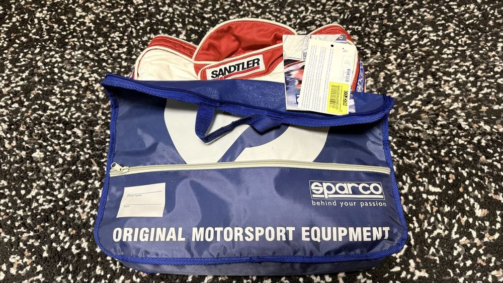Costum motorsport Sparco-Sandtler original + geanta ,  nou cu eticheta