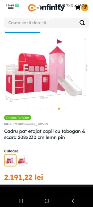 Pat castel cu topogan