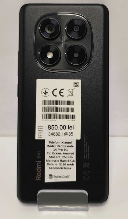 (AG35 B.34882) Telefon Xiaomi Redmi Note 14 Pro 5G -850 Lei Garantie 2 Ani