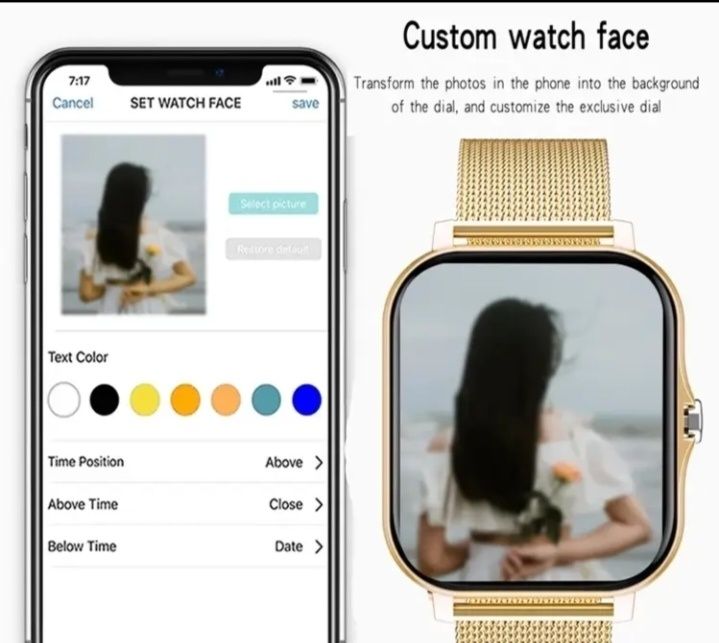 Нов Full-Touch HD смарт часовник за мъже и жени, включващ безжично наб