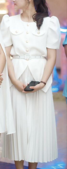 Белый вечерний костюм «двойка»