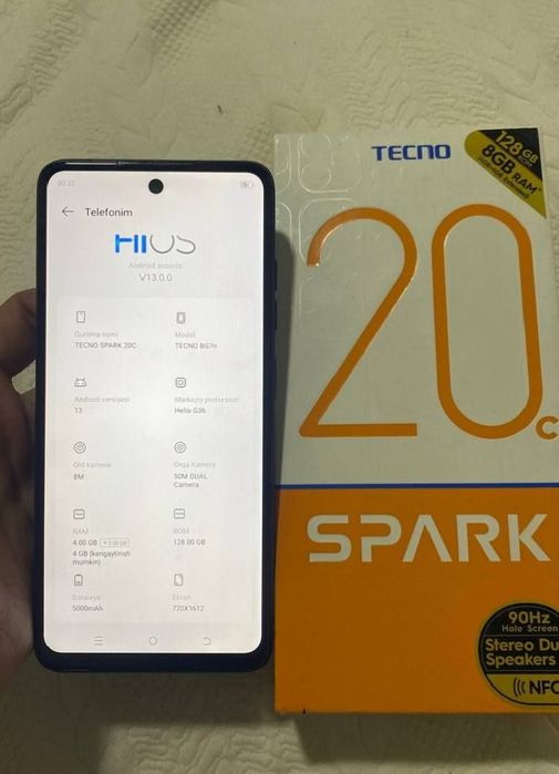 Tecno spark 20c yangi