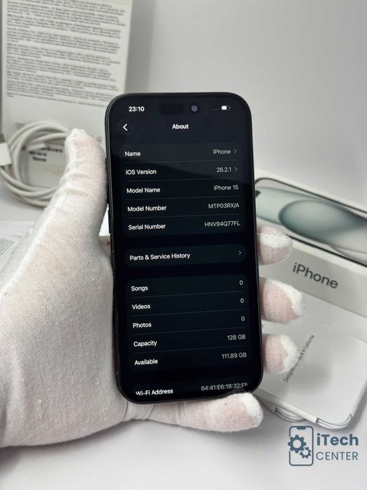 iPhone 15, 128GB, Black, 100% батерия, КАТО НОВ, ГАРАНЦИЯ!