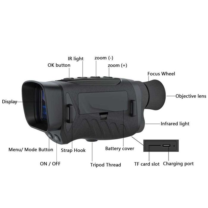 Camera Foto, Video, Monocular, Night Vision 8X, Ecran 2, nou