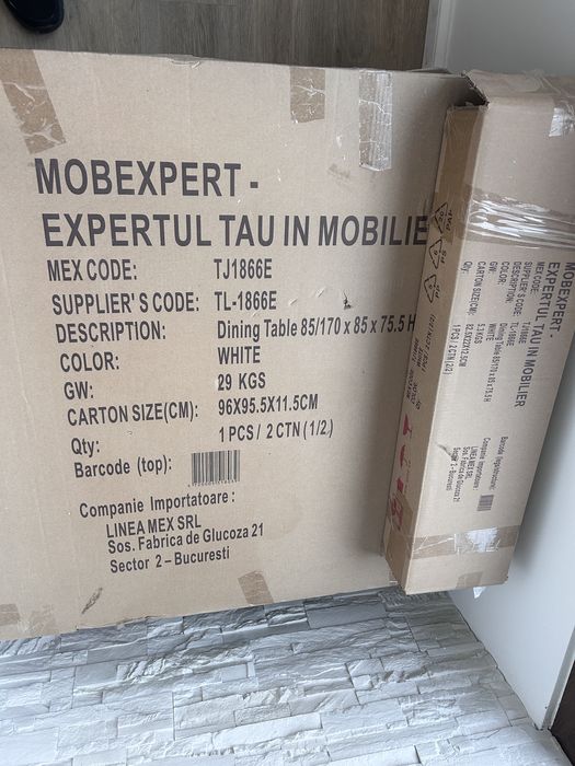 Masa extensibila Alemi , Mobexpert , noua , alba