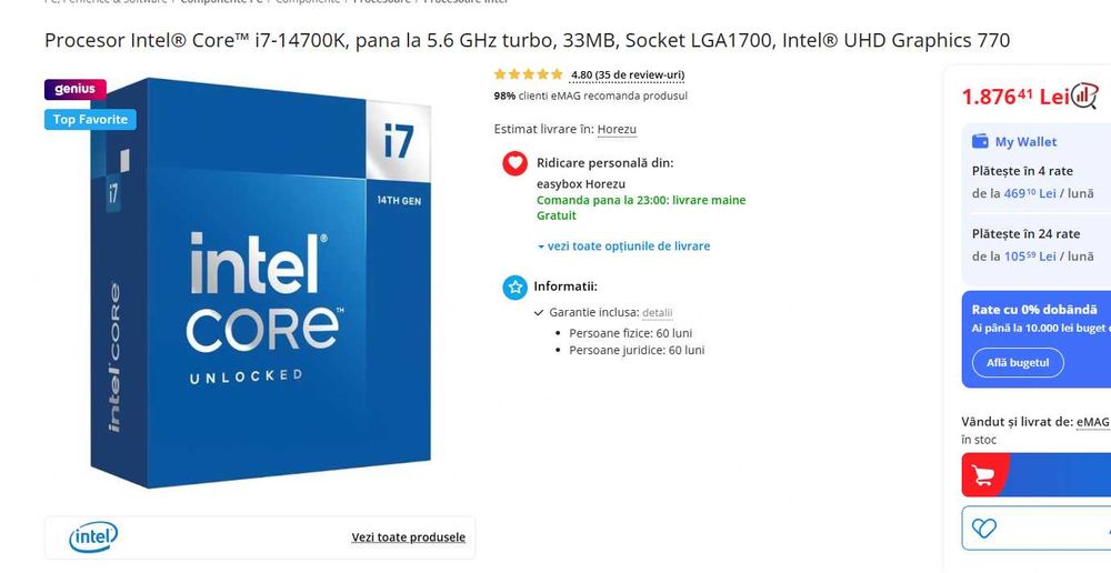 kit : MSI PRO Z790-P WIFI + Procesor Intel® Core™ i7-14700K